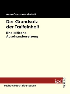 cover image of Der Grundsatz der Tarifeinheit